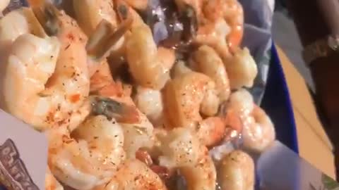 Delicious shrimps meal