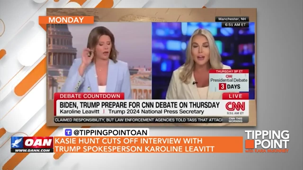 Kasie Hunt Cuts off Interview With Trump Spokesperson Karoline Leavitt TIPPING POINT