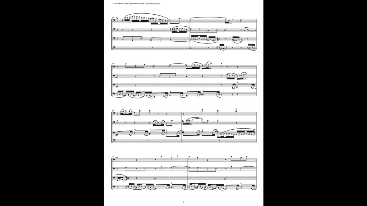 J.S. Bach - Well-Tempered Clavier: Part 2 - Fugue 20 (Bassoon Quartet)