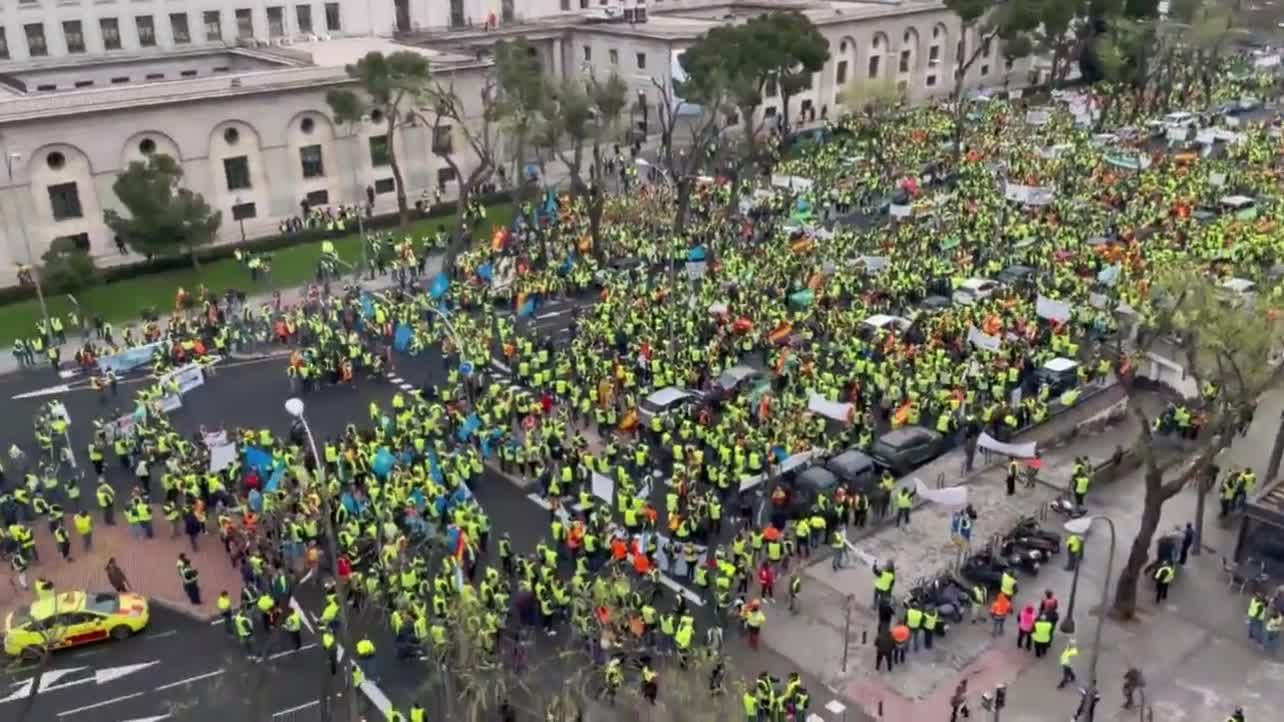 Thousands of Disgruntled Spaniards Demonstrate in Madrid Against Soaring Fuel and Food Prices