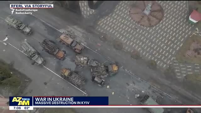 RussiaUkraine war Video shows destruction in Kyiv