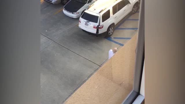 Woman Pranks Old Man With Remote Control Car Door