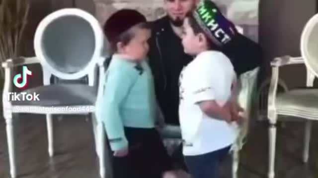 Two Russian kids face off