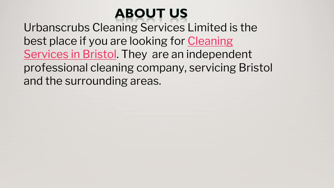 Cleaning Services in Bristol.