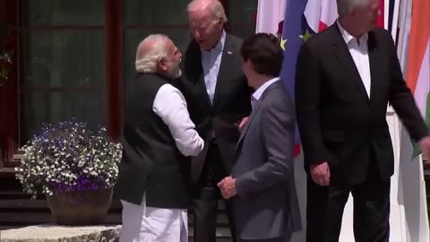 With US President Joe Biden and PM Trudeau of Canada G7 Summit in Germany