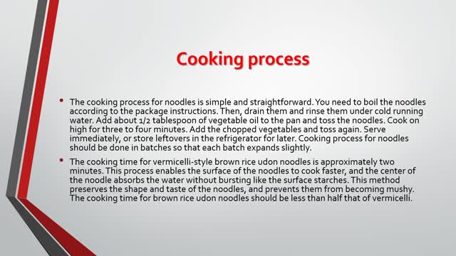 The Noodle Distributing Process