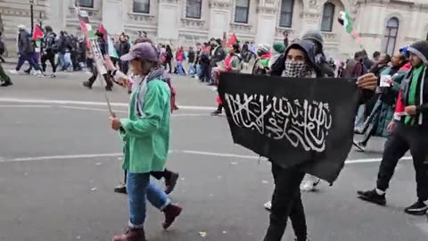 Cowards always cover their faces carrying terrorist flags.