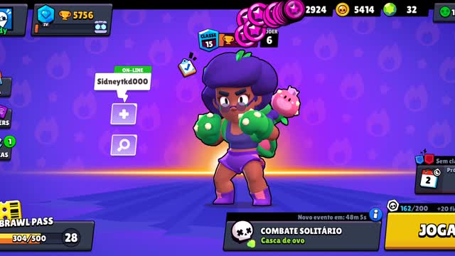 Brawl stars gameplay jogando com a rosa