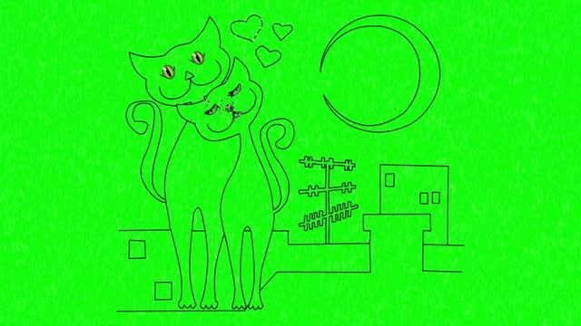 Cute kittens drawing