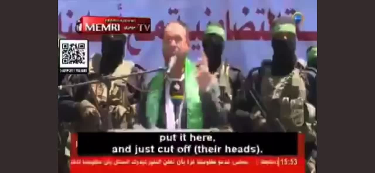Hamas member teaches Palestinians how to behead Jews