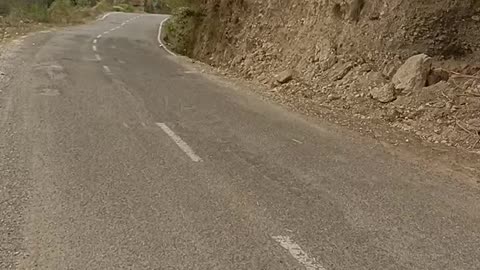 Mountain trip by bike, hill trip , road racing in difficult ways
