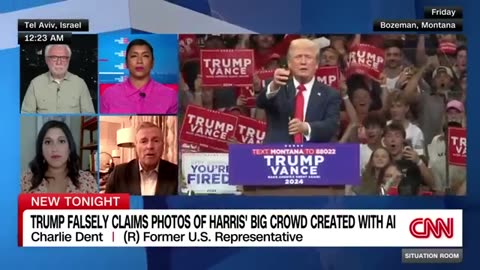 Trump falsely claims photos of Harris’ crowd created with AI