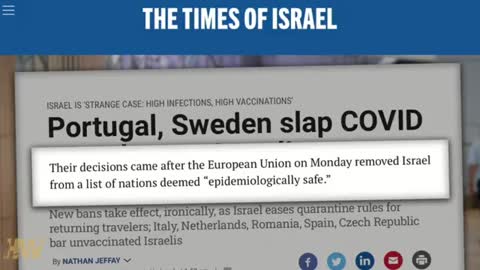 12.09.2021 - Portogallo e Svezia vietano l'ingresso agli israeliani INOCULATI col siero