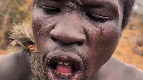 Ohh,,🤤 it's Porcupine breakfast meal🔥😋 hadza Tribe Cookie's and eating their food#culture #bushmen