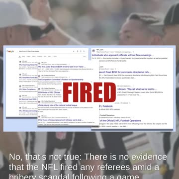 Fact Check: NFL Did NOT Fire 3 Referees For Bribery Scheme