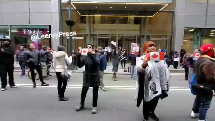 Happening now in front of the Canadian consulate.