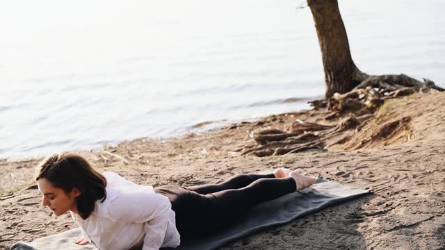 Woman Doing An Outdoor Yoga