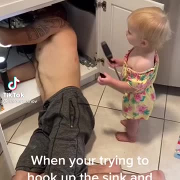 Helping daddy