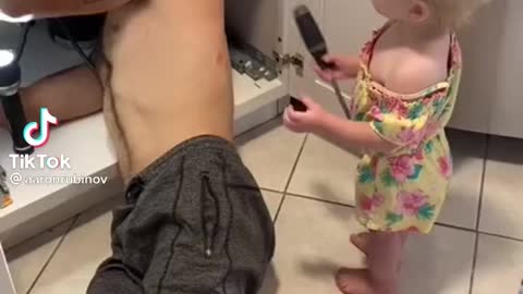 Helping daddy