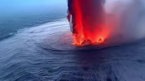 A Volcano and the middle of the Ocean