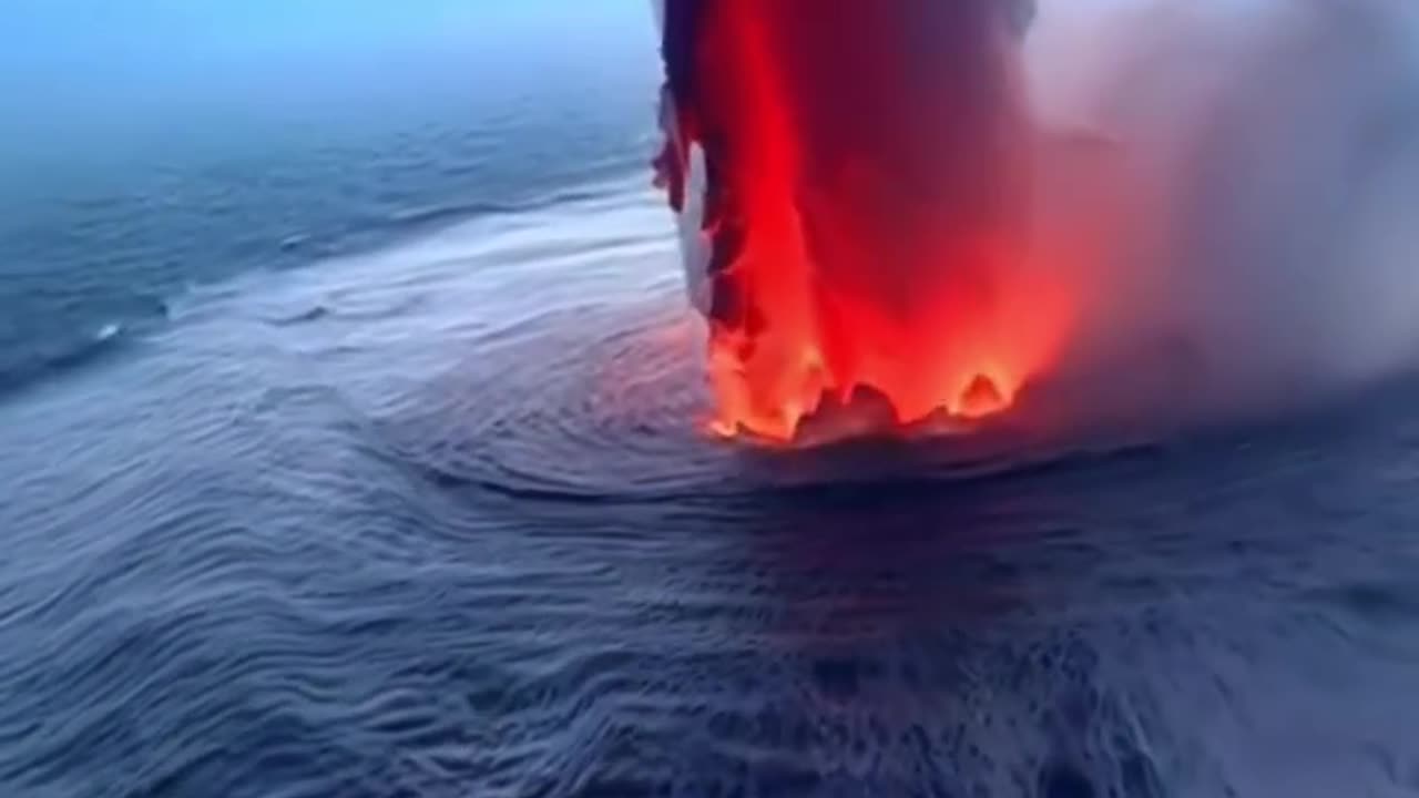 A Volcano and the middle of the Ocean