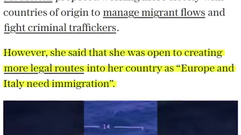 Italys Meloni wants more immigrants!