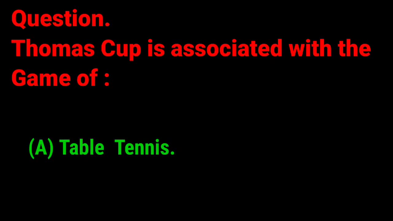 Question regarding Game cup named Thomas Cup