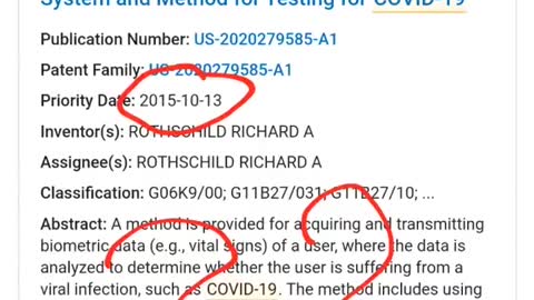 When were patents filed for Covid-19?