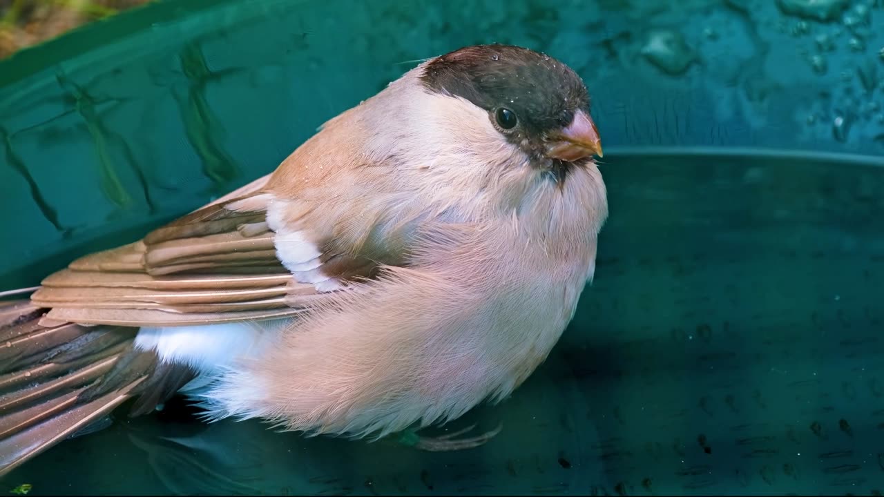 Playful Bird Splashing and Bathing in Water