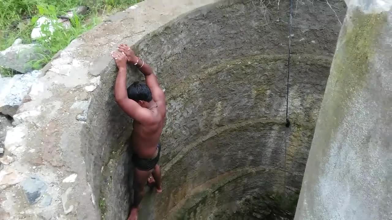 small boy bathing in small well amazing