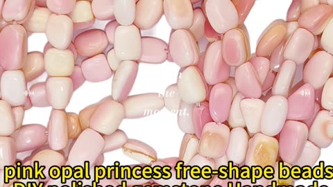 GN-20241211-05 pink opal princess free-shape beads DIY polished gemstone Handmade gift Necklace