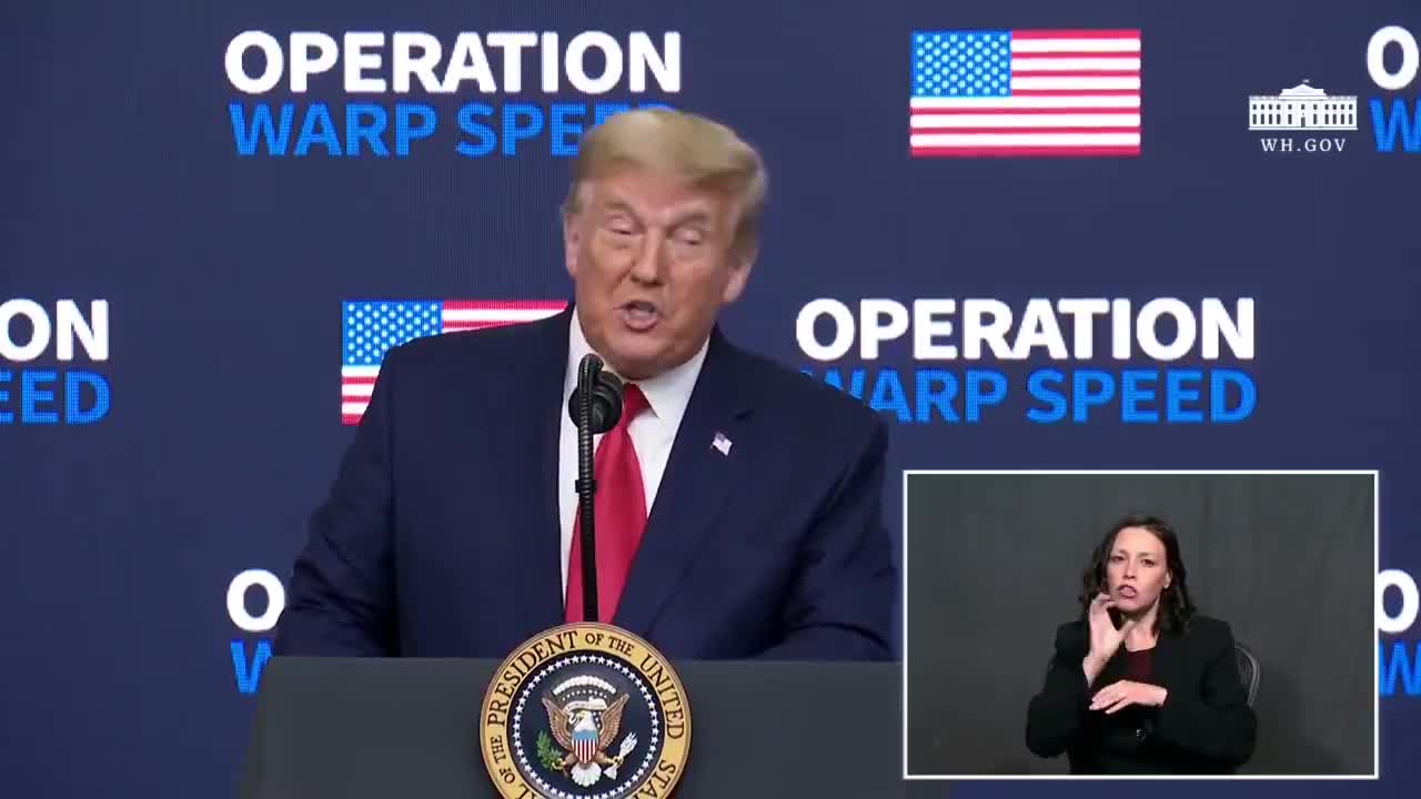 Trump explaining who should get the vaccine in order to get back to normal