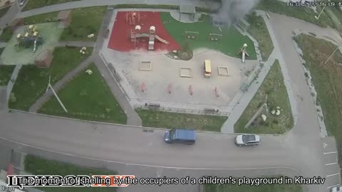 The moment of shelling by the occupiers of a children's playground in Kharkiv