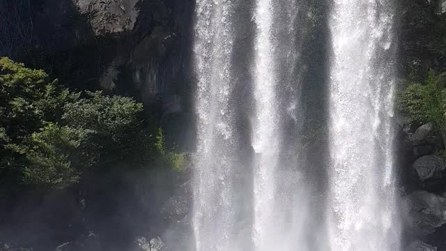 the fall of a waterfall