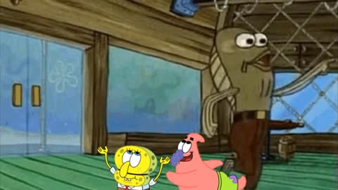 SpongeBob And Patrick Are Pretending To Be Imposters While A Customer Enters The Krusty Krab 🍔