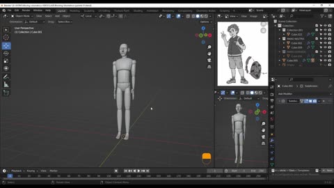 Blender - Preparando de referencia antes de posar el blocking volumetrico