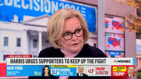 Claire McCaskill Breaks Down After Kamala's Concession Speech