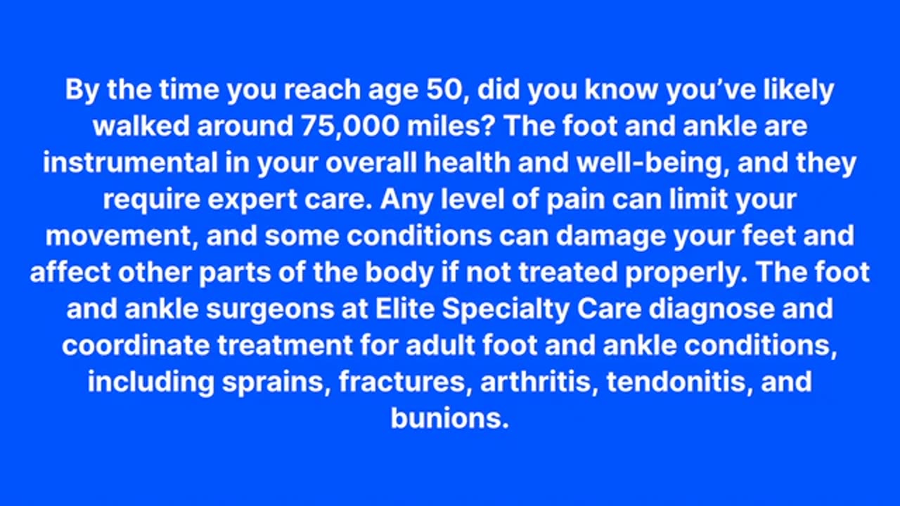 Elite Specialty Care : Foot Injury Treatment in Trenton, NJ