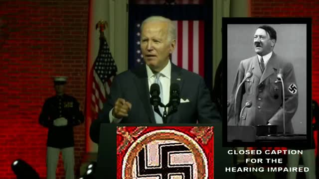 Biden closed-captioned for the Nazi hearing impaired