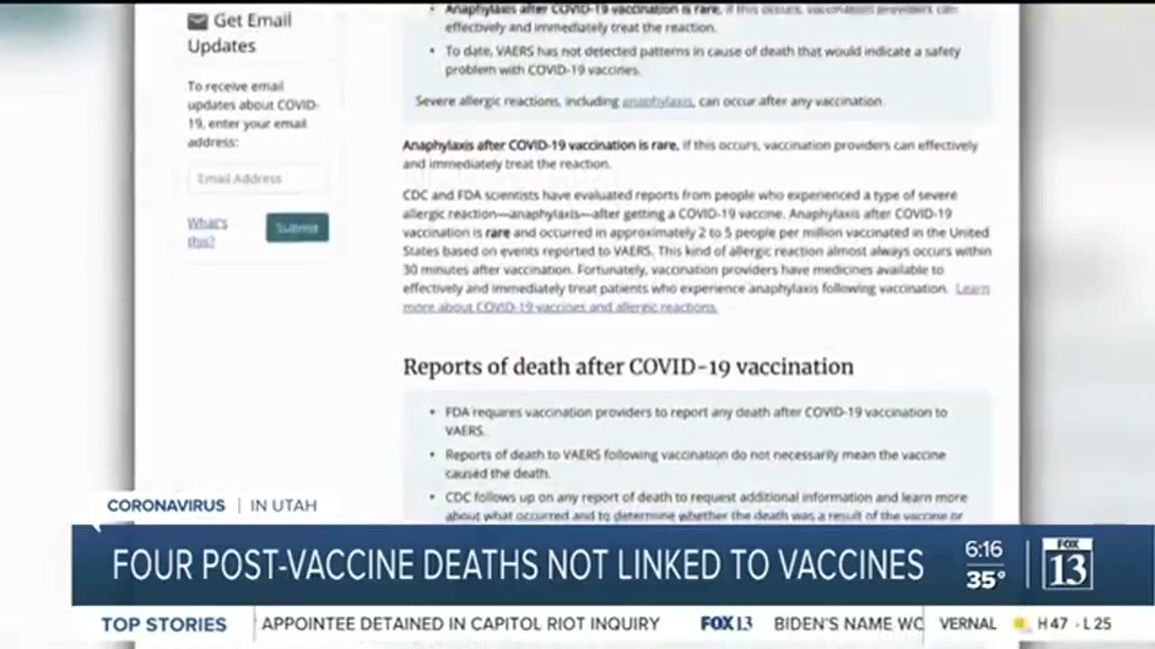 Media deny vaccine deaths in Utah