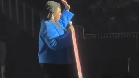 Stacey Abrams Holds A Sign That Says “P****” When Rapper Latto Brought Her Out On Stage