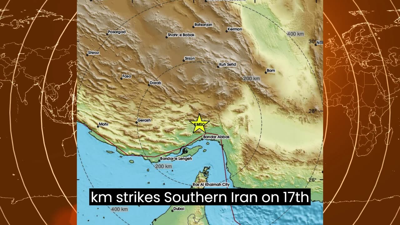 Magnitude 5.4 Earthquake Depth 10 km Strikes Southern Iran on 17th October 2023