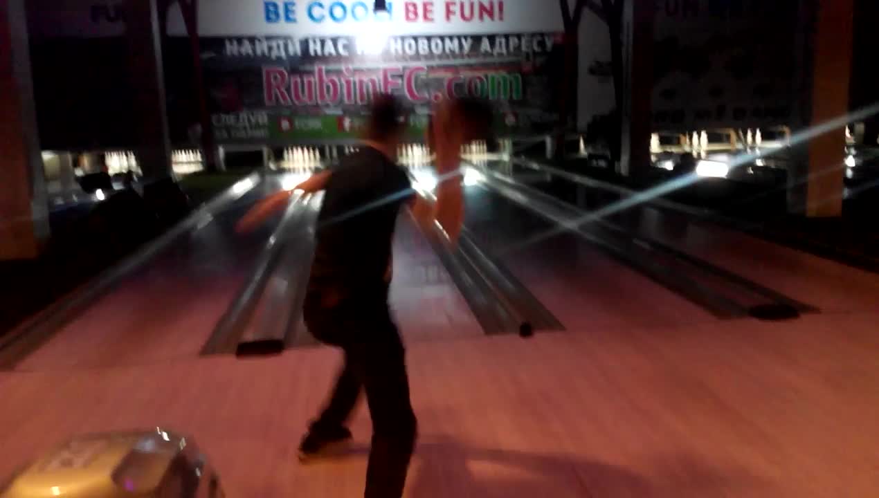 Falling over bowling throw