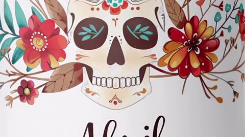 This Día de los Muertos mug is perfect for April lovers! 🌸💀 #SkullArt #AprilVibes