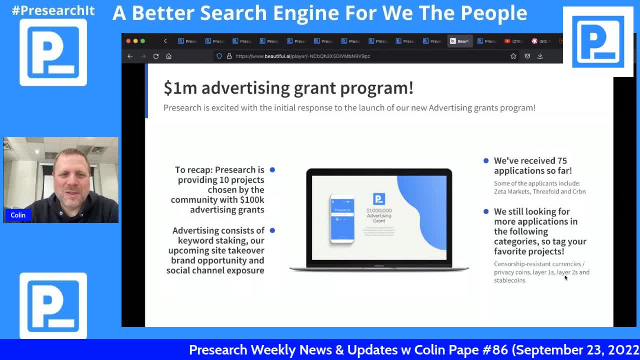 Presearch Weekly News & Updates w Colin Pape #86