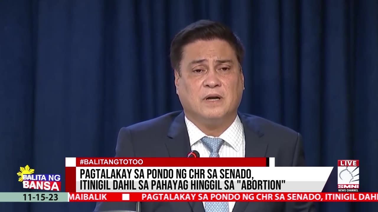 Pagtalakay sa pondo ng CHR sa Senado, itinigil dahil sa pahayag hinggil sa abortion