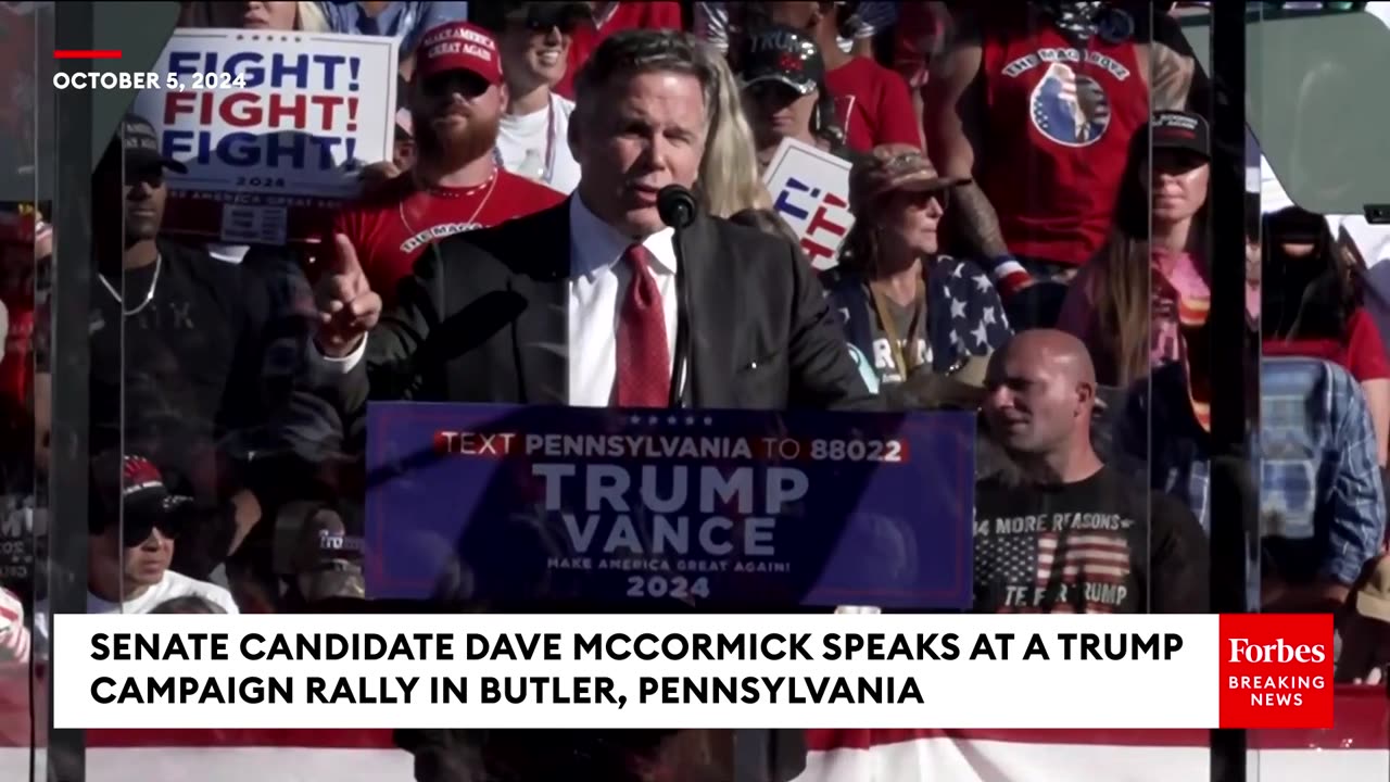 Senate Candidate Dave McCormick Tears Into Bob Casey During Trump Campaign Rally In Butler, PA