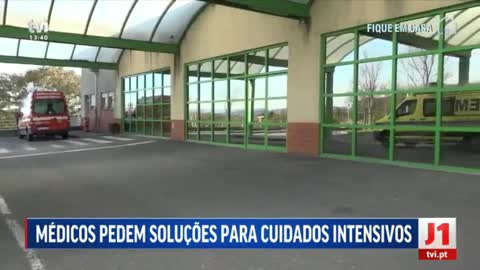 Segundo as imagens da TVI os hospitais do centro têm manequins doentes com covid 19.