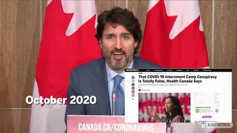 Trudeau on Canadian COVID iternment camps 2020/2021