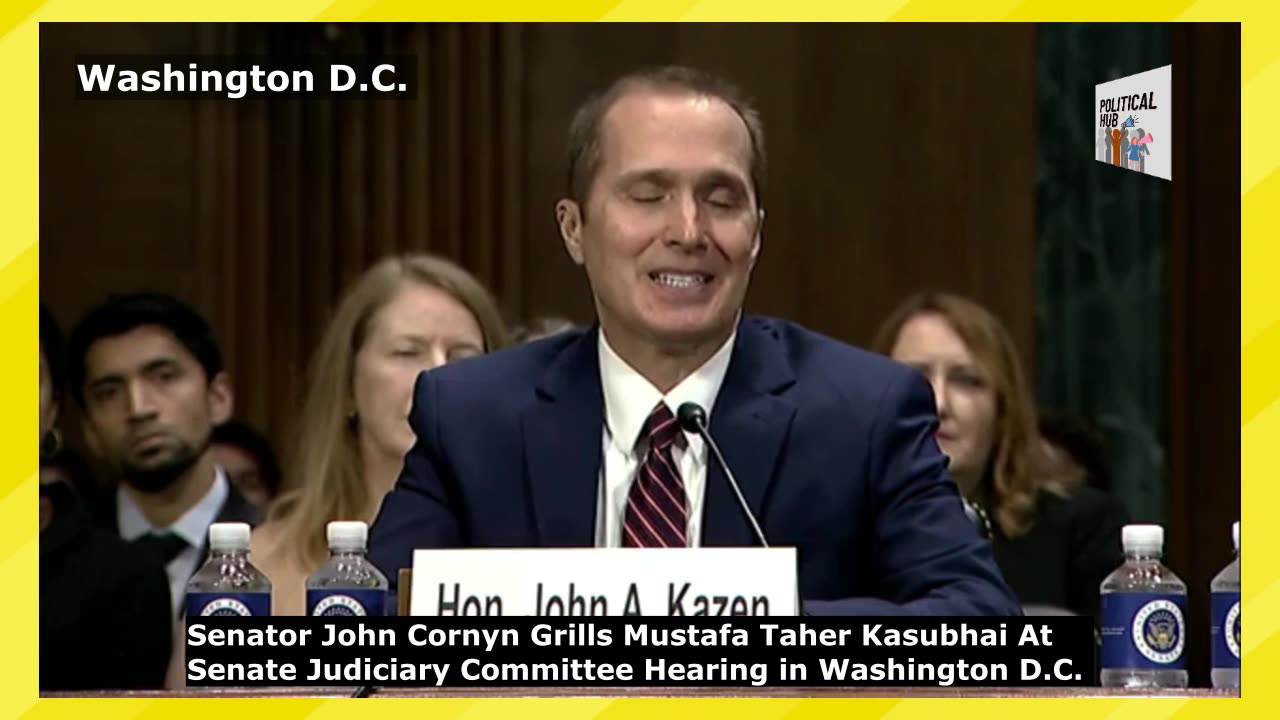 Sen John Cornyn Grills Mustafa Taher Kasubhai At Senate Judiciary Hearing in Washington D.C.